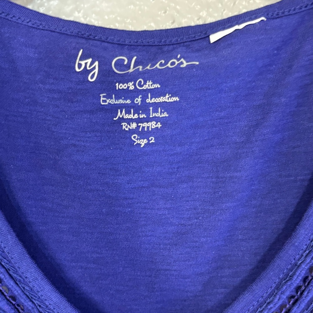 Chico's Blue Embellished Tank Top - Picture 2 of 3